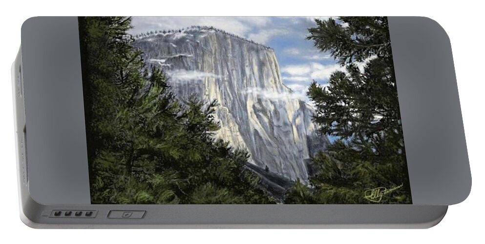 Mountain Portable Battery Charger featuring the digital art El Capitan by Elly Potamianos