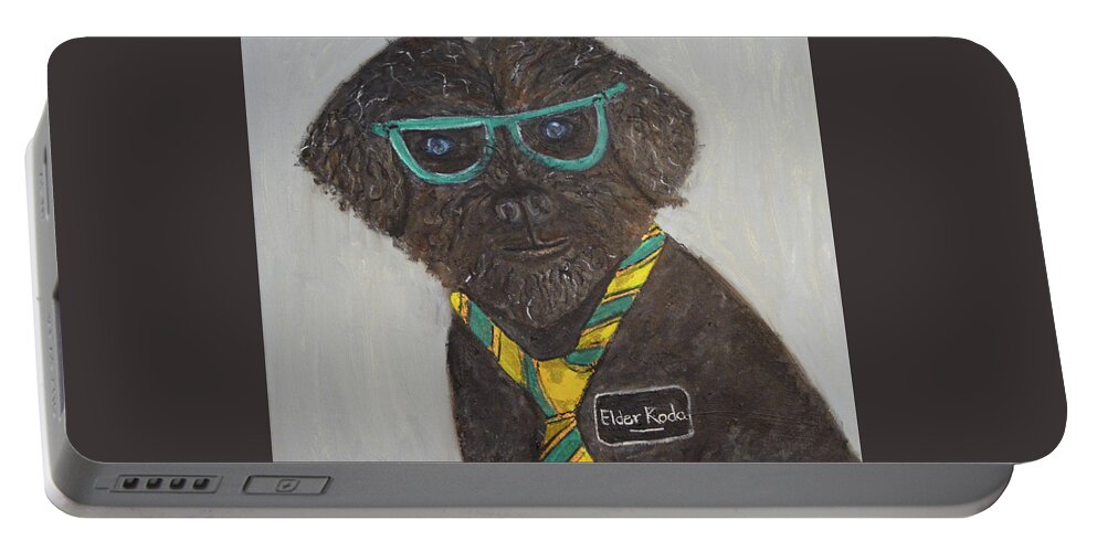 Anitalouiseart Portable Battery Charger featuring the painting Elder Koda by Anita Hummel