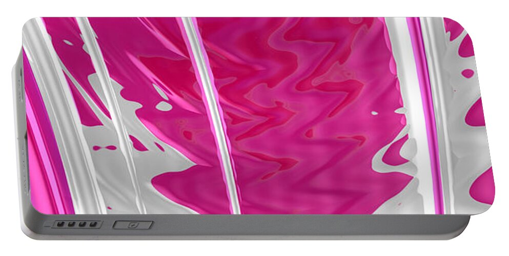 Fractsl Portable Battery Charger featuring the digital art Electric Pink by Bonnie Bruno