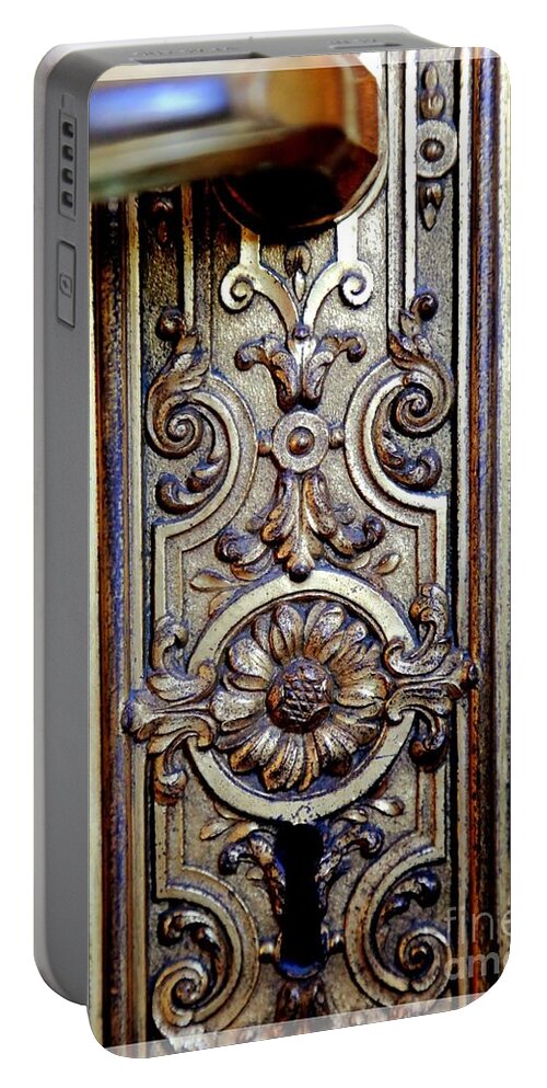 Keyhole Portable Battery Charger featuring the photograph Elegant Keyhole by Carol Groenen