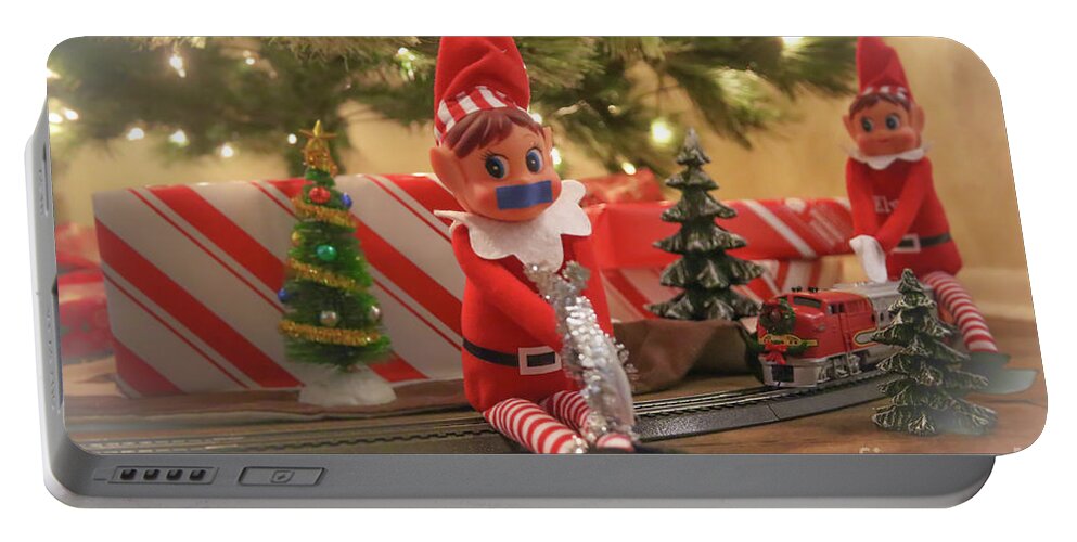 Elf Portable Battery Charger featuring the photograph Elf in Trouble by Darrell Foster
