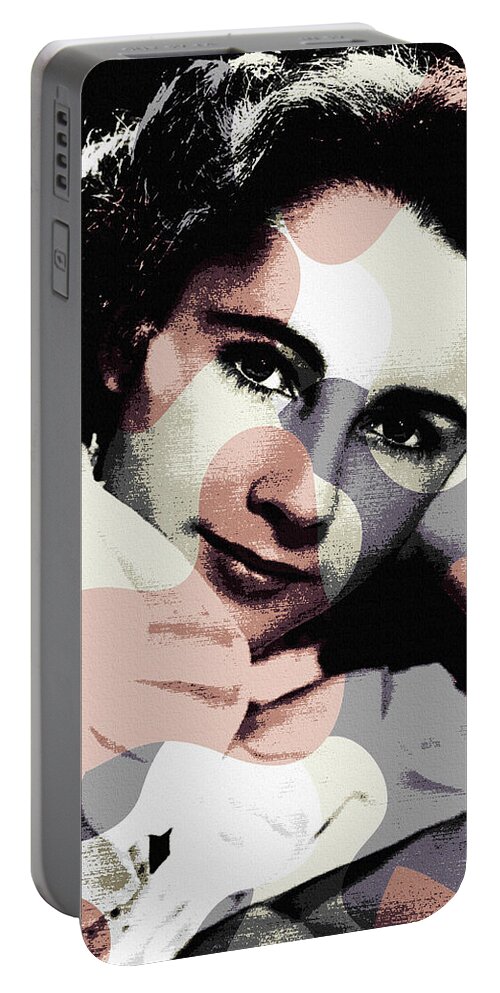 Elizabeth Portable Battery Charger featuring the mixed media Elizabeth Taylor modernized portrait by Movie World Posters