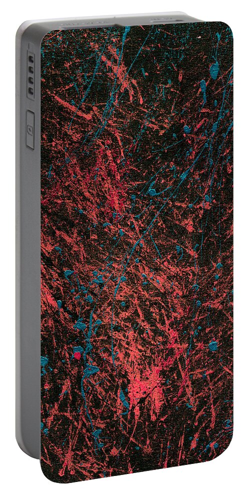 Abstract Portable Battery Charger featuring the painting Embracing Darkness by Heather Meglasson Impact Artist