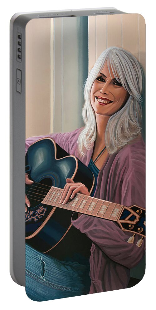 Emmylou Harris Portable Battery Charger featuring the painting Emmylou Harris Painting by Paul Meijering