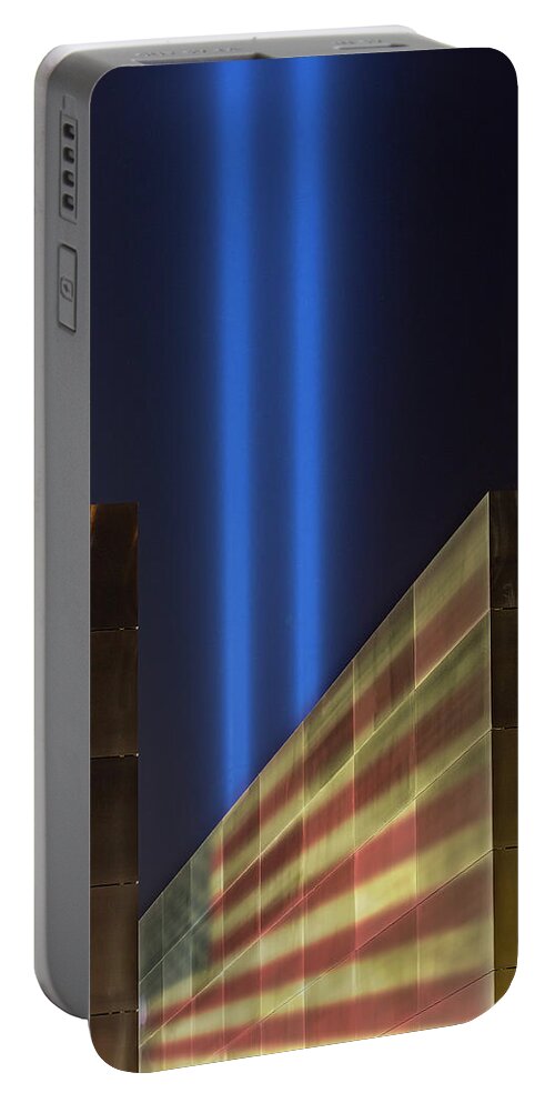 Tribute In Light Portable Battery Charger featuring the photograph Empty Sky Tribute In Light by Susan Candelario