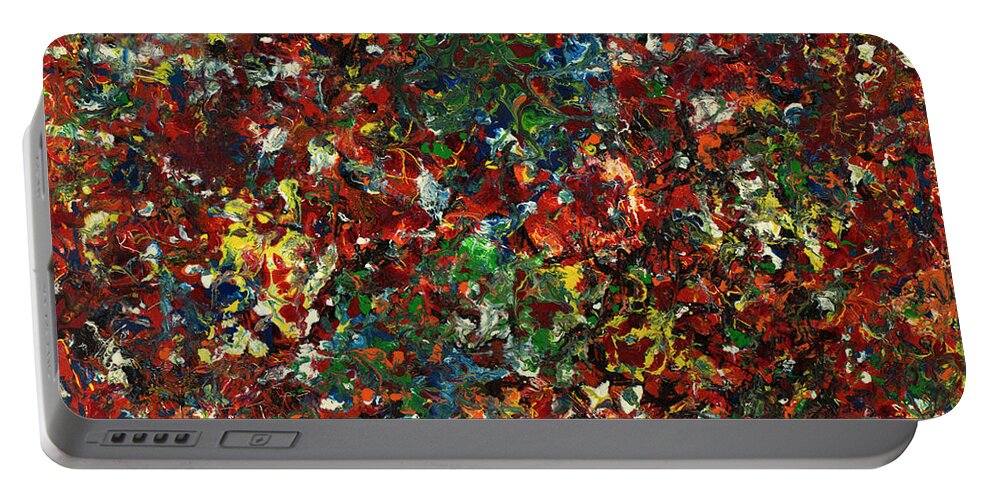 Abstract Portable Battery Charger featuring the painting Enamel 1 by James W Johnson