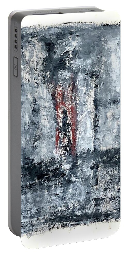 Gouache On Paper Portable Battery Charger featuring the painting Enclosed Figure by David Euler