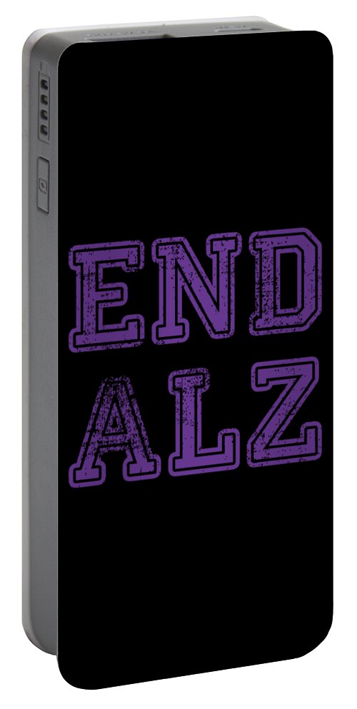 Alzheimer S Portable Battery Charger featuring the digital art End ALZ Alzheimers by Flippin Sweet Gear