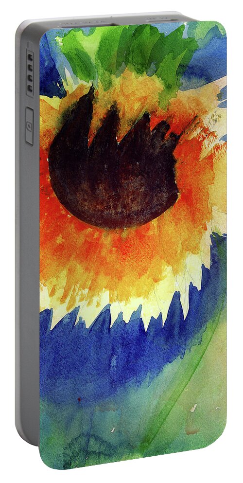 Flower Portable Battery Charger featuring the painting End Of Life First Awareness by Kate Hopson