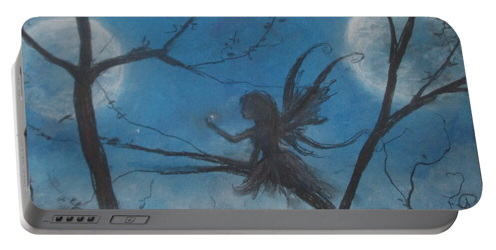 Fairy Portable Battery Charger featuring the pastel Enlightened Spirits by Jen Shearer