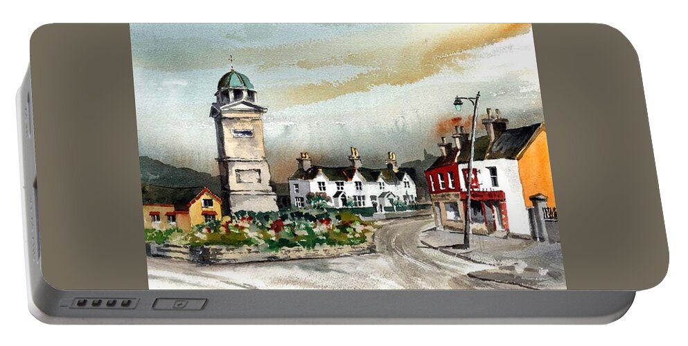 Ireland Portable Battery Charger featuring the painting Enniskerry, Monument, Wicklow by Val Byrne