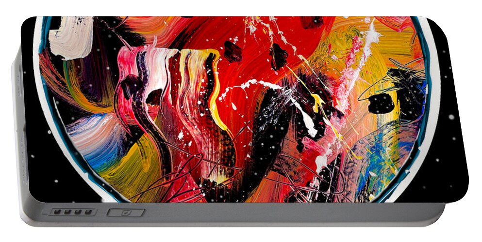 Planet Portable Battery Charger featuring the painting Enter Galltron Two by Neal Barbosa
