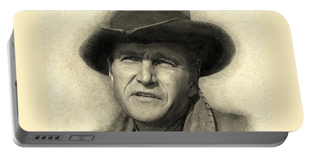 2d Portable Battery Charger featuring the digital art Eric Fleming - Drawing FX by Brian Wallace