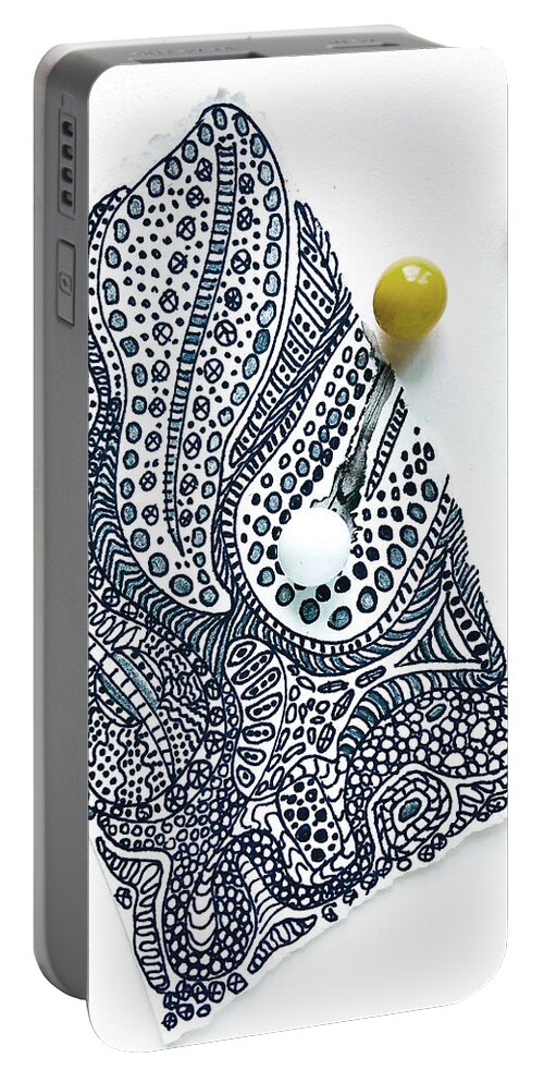 Drawing Portable Battery Charger featuring the mixed media Escape by Cristina Stefan