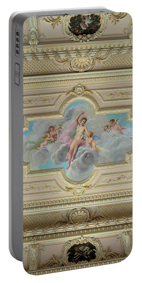 Palace Portable Battery Charger featuring the photograph Estoi Palace Ceiling by Angelo DeVal