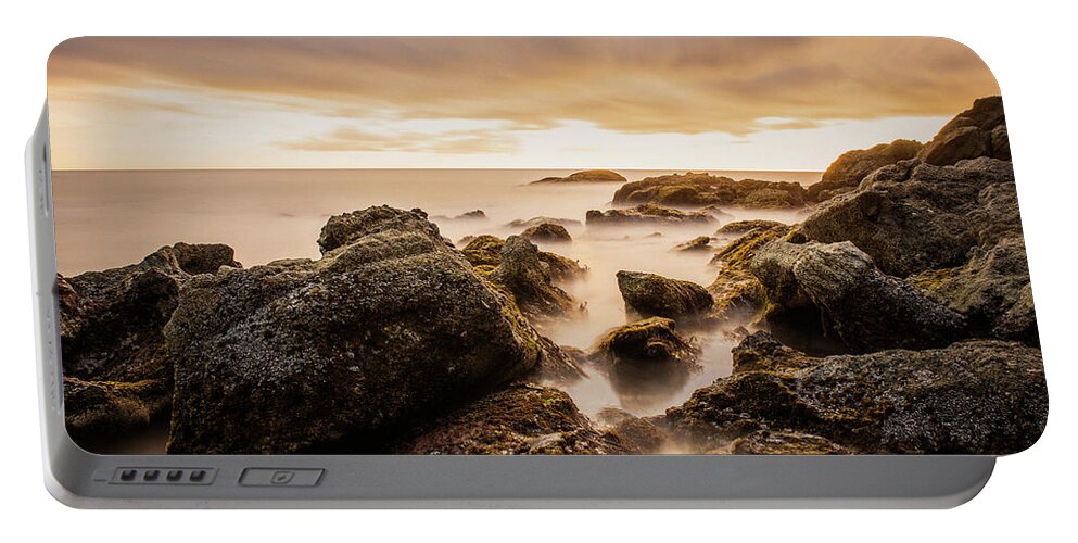 Ethereal Moss Beach Seascape At Sunset On The Pacific Coast Of Southern California Portable Battery Charger featuring the photograph Ethereal Moss Beach, California by Abigail Diane Photography
