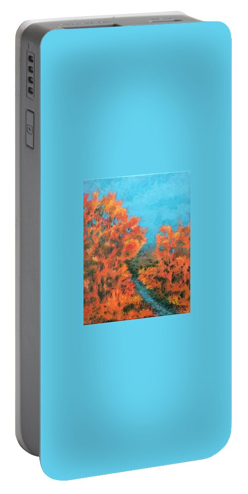 Autumn Portable Battery Charger featuring the painting Etobicoke Creek #1 by Milly Tseng