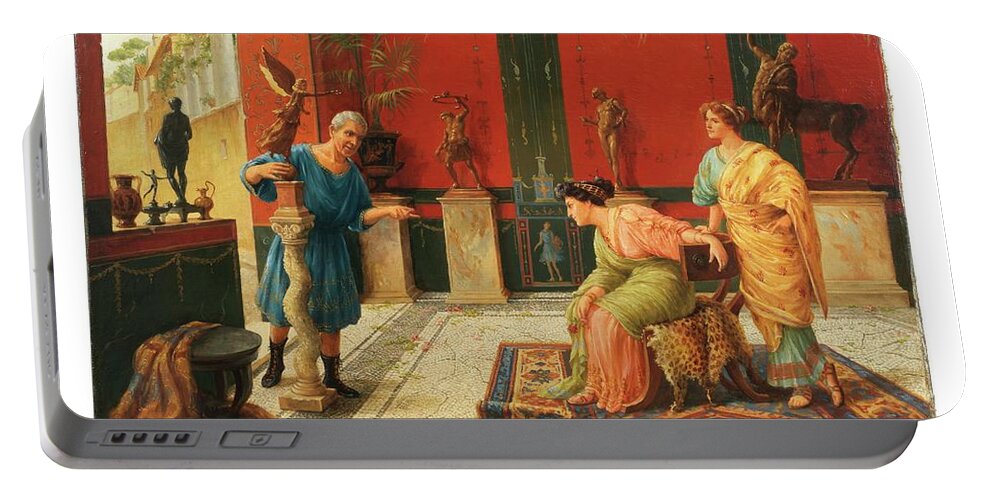 Eugene Portable Battery Charger featuring the painting Ettore Forti by MotionAge Designs