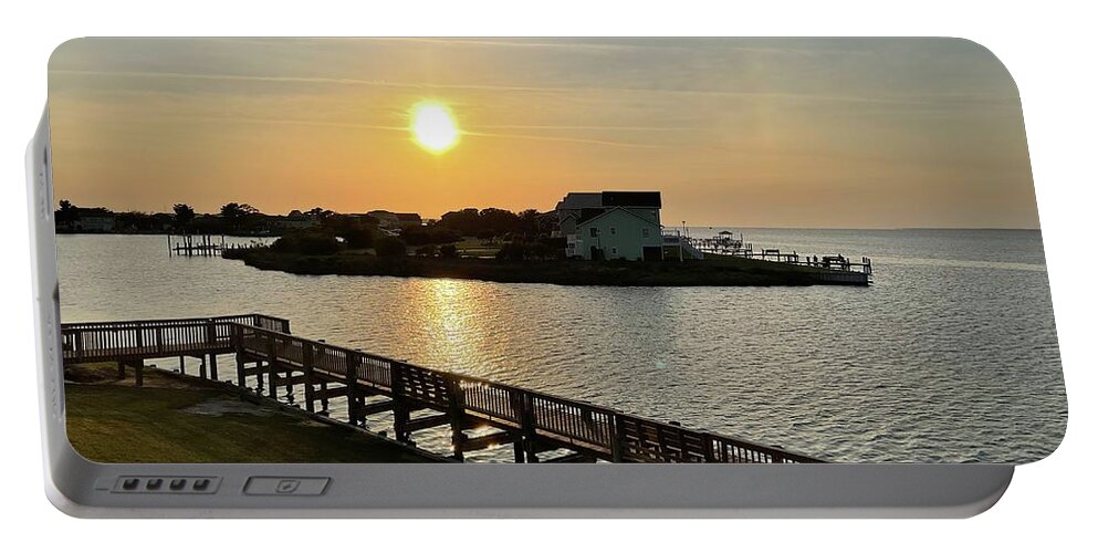 Nags Portable Battery Charger featuring the photograph Evening at Outer Banks - Sunset Photography by Catherine Wilson