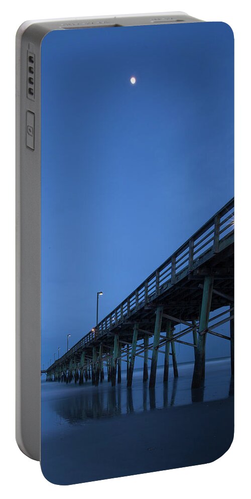 Carolina Coast Portable Battery Charger featuring the photograph Evening at the Pier - Topsail Island by Mike McGlothlen