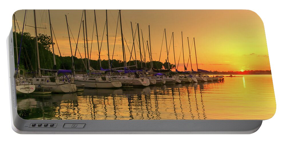 Fine Art Portable Battery Charger featuring the photograph Evening Calm at Redbud Bay by Robert Harris