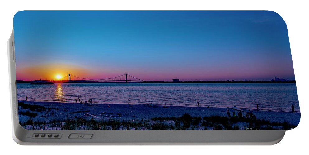 Architecture Portable Battery Charger featuring the photograph Evening on Gravesend Bay by Stef Ko