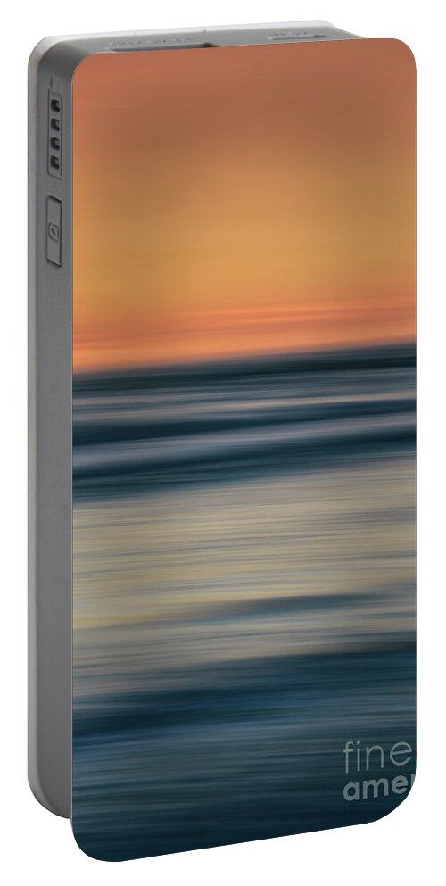 Abstract Portable Battery Charger featuring the photograph Evening Waves II by David Lichtneker