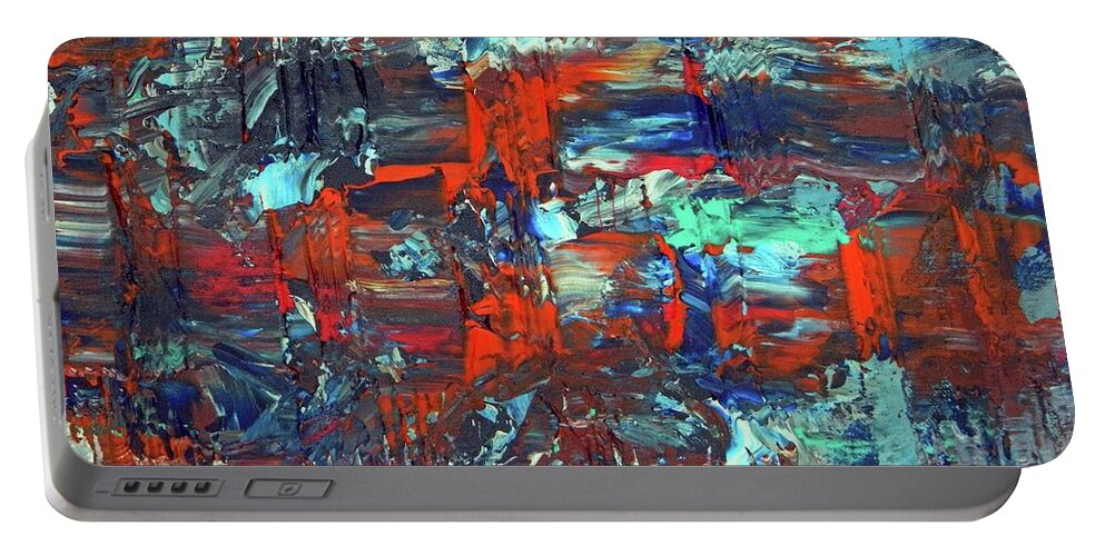 Abstract Art Portable Battery Charger featuring the painting Everchanging Sea by Everette McMahan jr