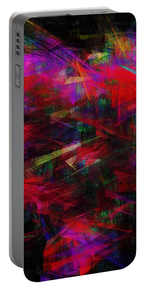 Abstract Portable Battery Charger featuring the mixed media Every Time I See You by Rafael Salazar