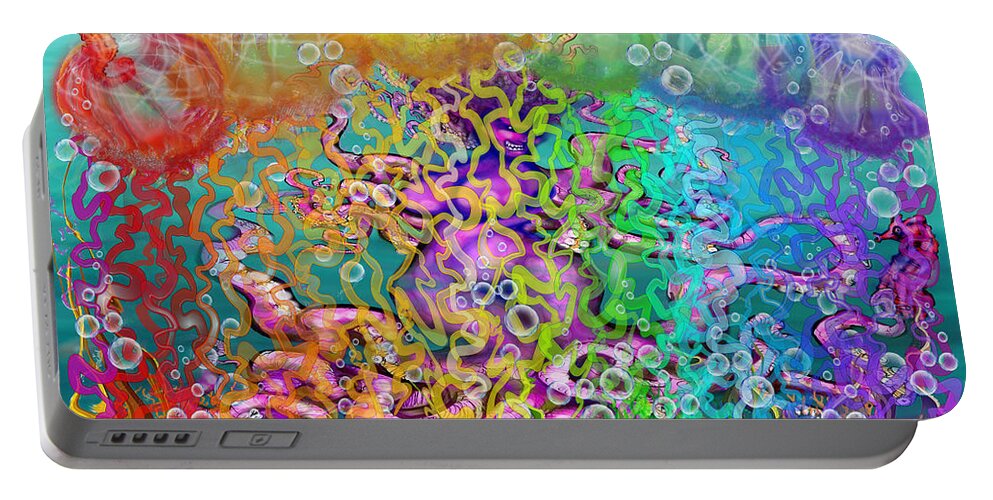 Sea Portable Battery Charger featuring the digital art Evil Sea Witch by Kevin Middleton