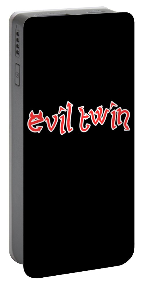 Cool Portable Battery Charger featuring the digital art Evil Twin Easy Halloween Costume by Flippin Sweet Gear