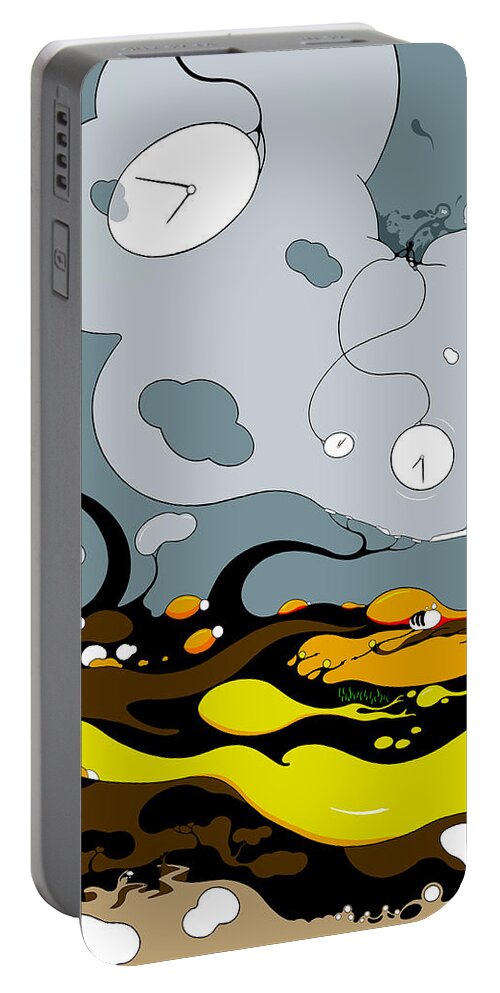 Surrealism Portable Battery Charger featuring the drawing Exhausted by Craig Tilley