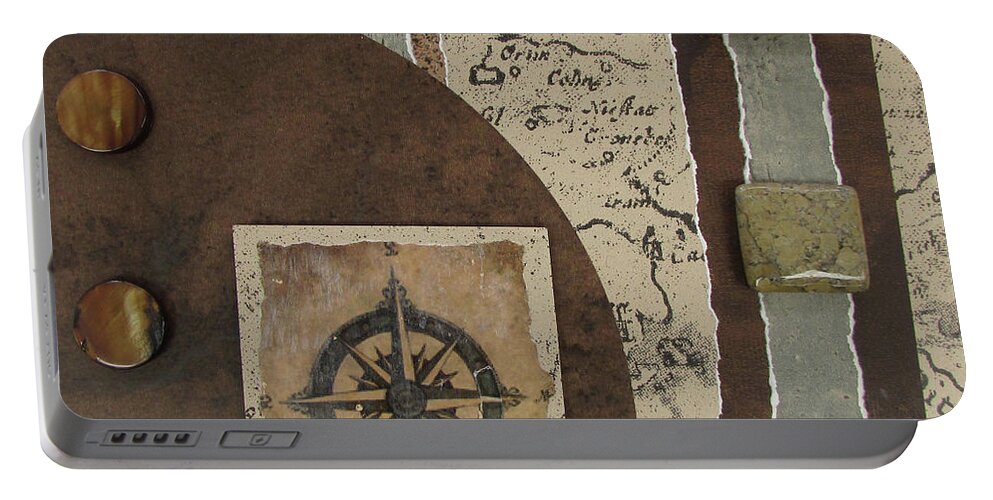 Mixed-media Portable Battery Charger featuring the mixed media Exploration by MaryJo Clark