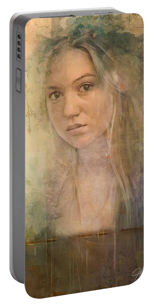 Unique Abstract Art Portable Battery Charger featuring the digital art Exposure by Jeff Burgess