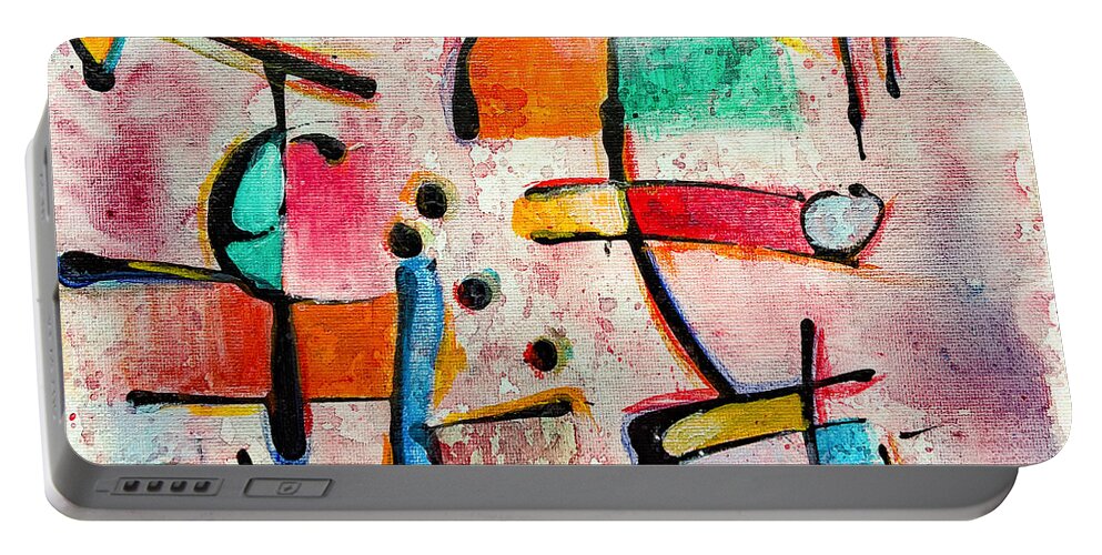Abstract Portable Battery Charger featuring the painting Expression # 12 by Jason Williamson