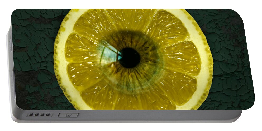 Fruit Portable Battery Charger featuring the digital art Eye Like Fruit by Ally White