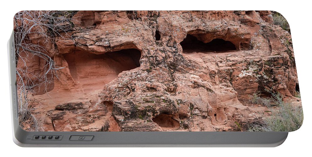 Face Portable Battery Charger featuring the photograph Faces of the Valley of Fire 4 by Alex Lapidus