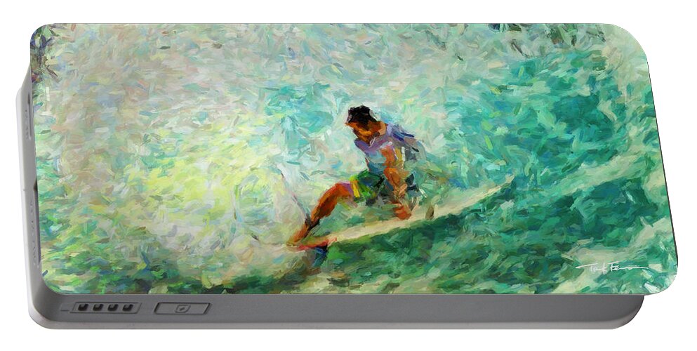 Surf Portable Battery Charger featuring the painting Fade by Trask Ferrero