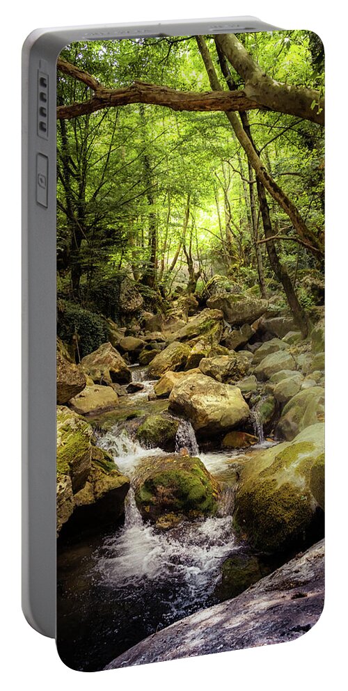 Fairy Place In The Woods Portable Battery Charger featuring the photograph Fairy place in the woods by Lilia S