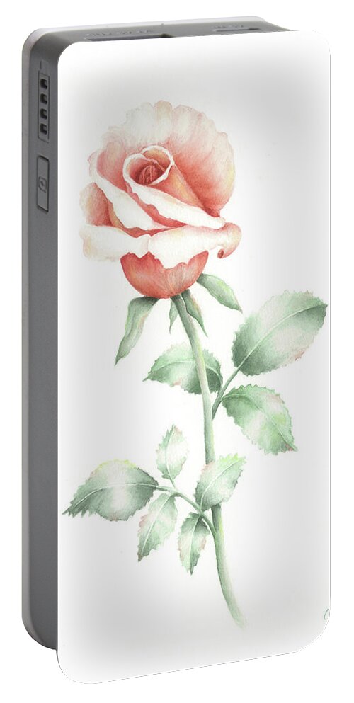 Rose Portable Battery Charger featuring the painting Faith by Lori Taylor