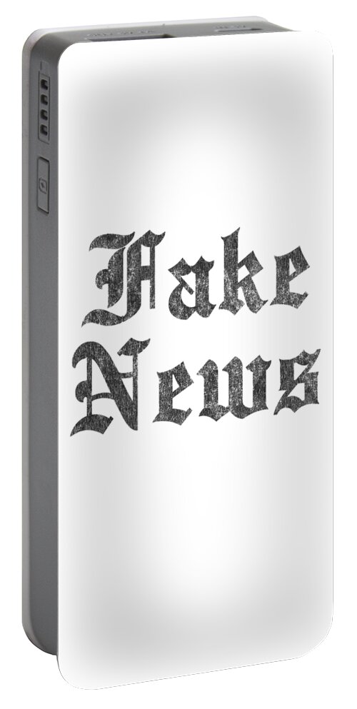 Cool Portable Battery Charger featuring the digital art Fake News Retro by Flippin Sweet Gear