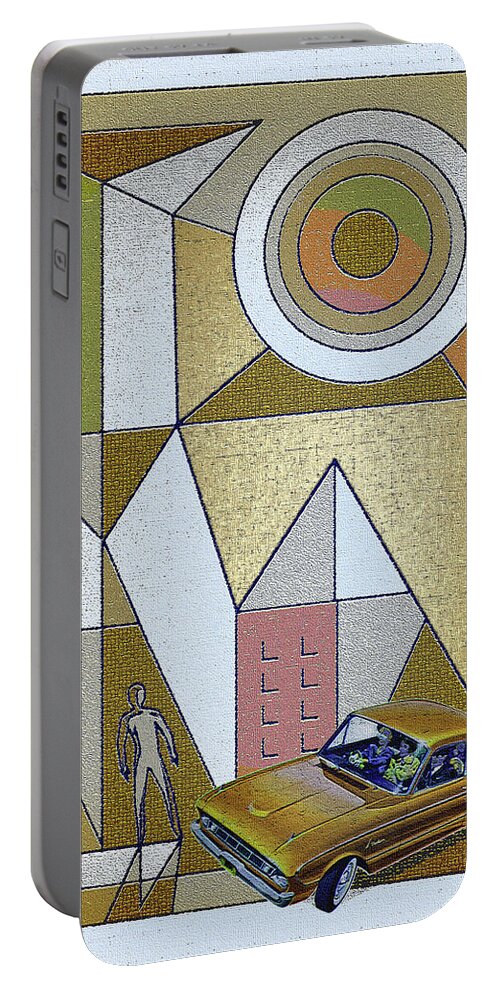 Falconer Portable Battery Charger featuring the digital art Falconer / Bronze Falcon by David Squibb