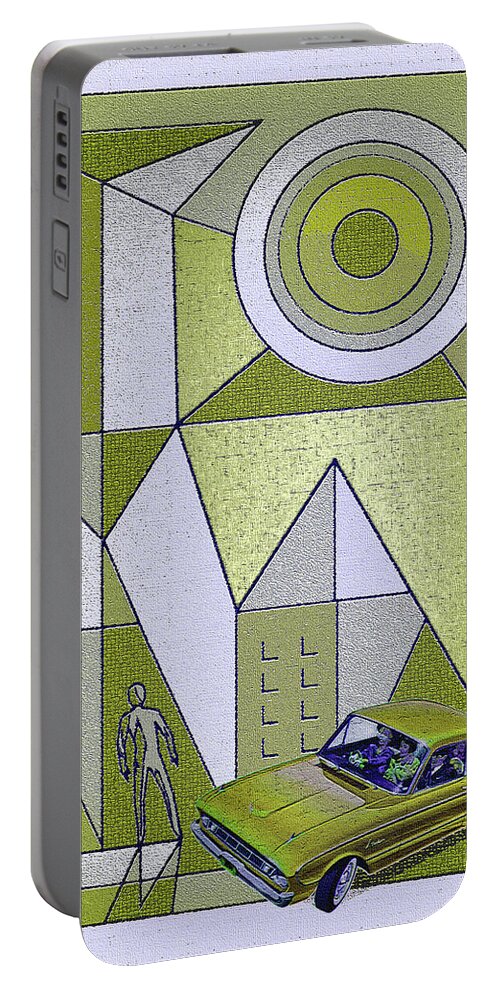 Falconer Portable Battery Charger featuring the digital art Falconer / Gold Falcon by David Squibb