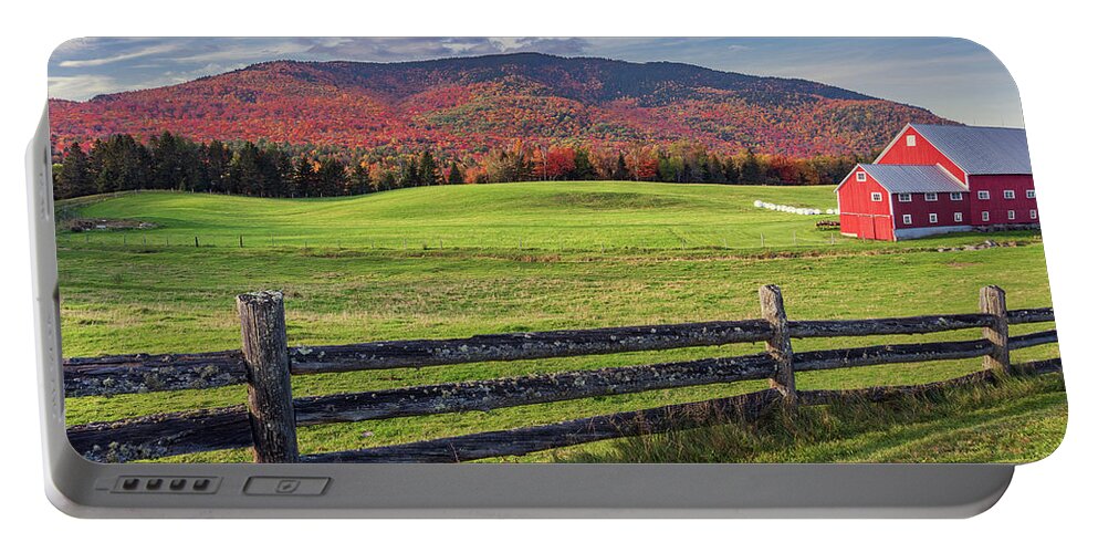 Fall Foliage Portable Battery Charger featuring the photograph Fall at the Pioneer Farm in Columbia, NH by John Rowe