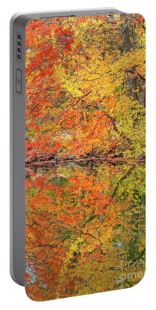 Nature Portable Battery Charger featuring the photograph Fall brilliance in Bar Harbor, Maine by Julia Hiebaum