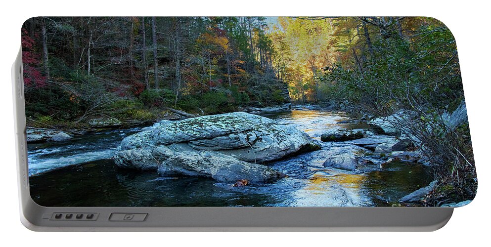 Bald River Portable Battery Charger featuring the photograph Fall colors along the Bald River 2 by Barbara Bowen