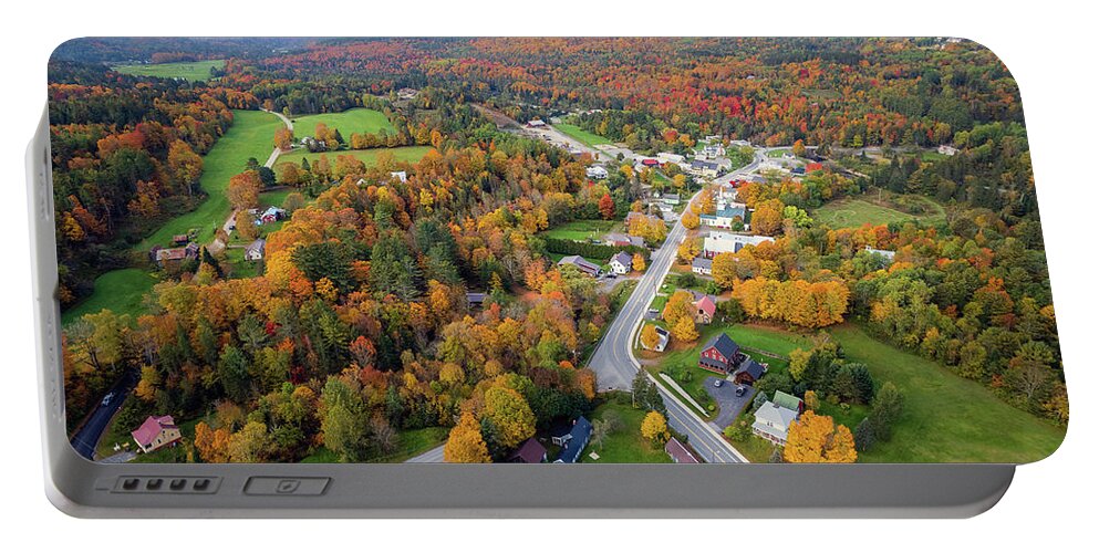 Vermont Portable Battery Charger featuring the photograph Fall Colors of East Burke, Vermont - October 2021 by John Rowe