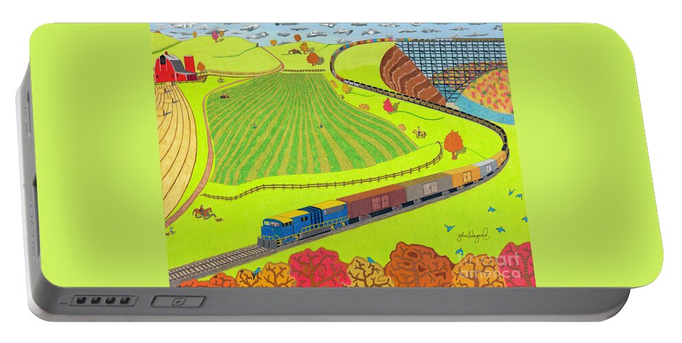 Fall Portable Battery Charger featuring the drawing Fall Harvest by John Wiegand