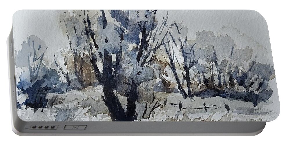 Landscape Portable Battery Charger featuring the painting Fall Landscape by Sheila Romard