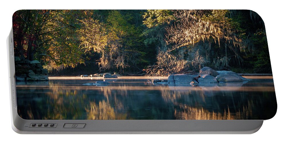 2010 Portable Battery Charger featuring the photograph Fall Morning On The Saluda River-1 by Charles Hite